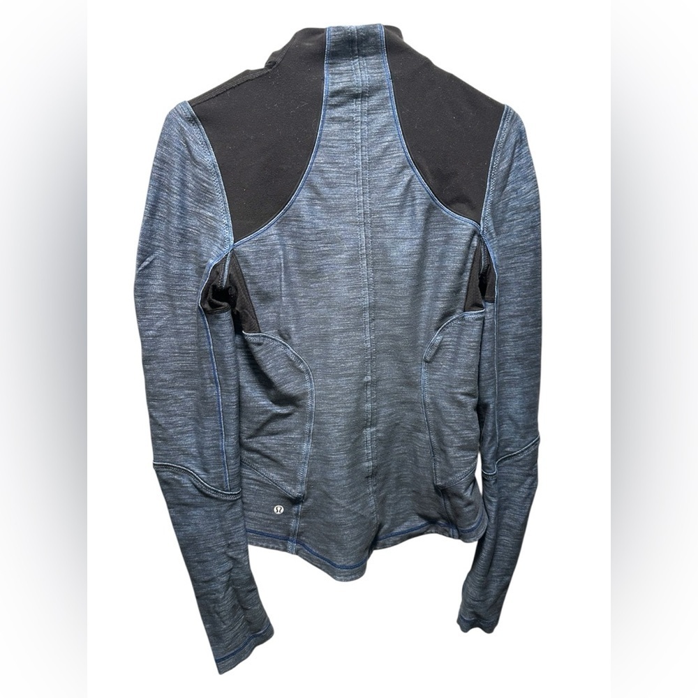 LULULEMON FORME JACKET IN SLUB DENIM BLUE/BLACK SIZE 6 - Picture 3 of 9